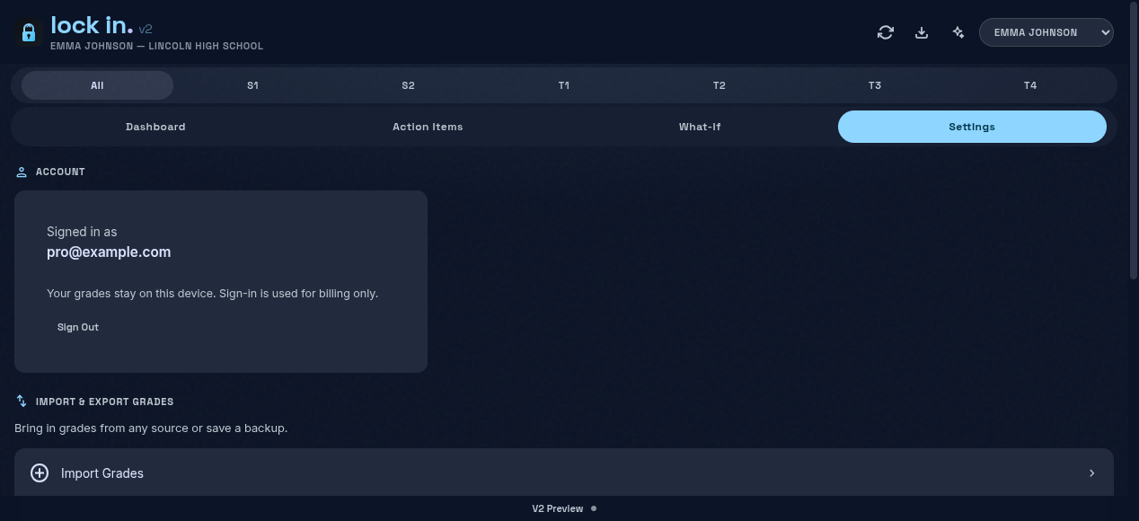 Settings tab with Add Class button